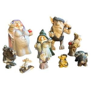 Vintage The World Of Krystonia Panton Crystal Figurine Lot of 9 Fantasy England